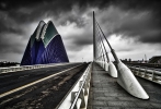 Ágora und Brücke Azud de Oro, Valencia